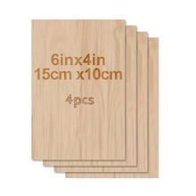 Load image into Gallery viewer, Unfinished Wood Sheets for Crafts - 6x4in/15x10cm (4/8/15 Pcs) | DIY Arts &amp; Projects
