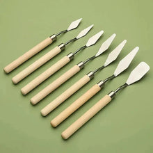 Load image into Gallery viewer, 7Pcs Stainless Steel Palette Knife Set - Mixing, Scraping, and Painting Tools for Artists
