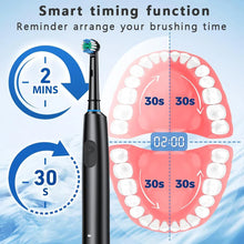 Load image into Gallery viewer, Electric Toothbrush Rotary Cleaning Teeth Brush Waterproof Electronic Tooth Brush With Timer Rechargeable Toothbrush with 8 Head
