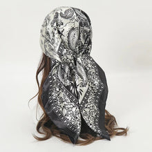 Load image into Gallery viewer, Satin Square Scarf – Elegant 2025 Print Hijab, Shawl &amp; Hair Wrap
