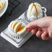 Load image into Gallery viewer, 2-in-1 Multi-Function Egg Slicer Preserved Egg Fruit Cutter Modern Kitchen Gadget Tool Durable Metal Plastic Easy Slice
