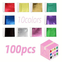 Load image into Gallery viewer, 100 Sheets Gold Leaf Paper - DIY Art, Craft, &amp; Decoration Kit
