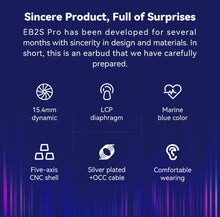 Load image into Gallery viewer, NiceHCK EB2S PRO HIFI Wired Microphone Earphone 15.4mm Dynamic Unit Earbud Bass Headset With Silver Plated OCC Mixed Cable IEM
