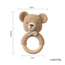 Load image into Gallery viewer, Crochet Animal Rattle Baby Toy Montessori Teether
