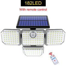 Load image into Gallery viewer, Solar Outdoor Security Light – 182/112 LED Floodlight with 3 Adjustable Modes, IP65 Waterproof Motion Sensor Lamp for Garage, Garden &amp; Yard
