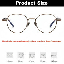 Load image into Gallery viewer, YIMARUILI Luxury Titanium Round Glasses – Retro Wide-Rimmed Frame
