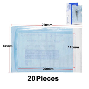 20/15pcs Self-sealing Sterilization Pouches Bags Disposable Medical-grade Storage Bags Dental Makeup Piercing Tattoo Accessories