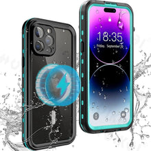 Load image into Gallery viewer, Waterproof Case For iPhone 14 Pro Max 14 Pro iPhone 13 Pro Max Protector Full Body Protective Dustproof Magnetic Phone Case Waterproof 360 Degree All-Round Protection with Built-in Screen Protector Outdoor Transparent  Shockproof Case
