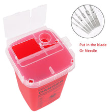 Load image into Gallery viewer, 1L Capacity Sharps Container Medical Needles Bin Biohazard Tattoo Piercing Needles Disposal Collect Box Tattoo Artist Waste Box
