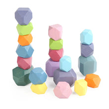 Load image into Gallery viewer, Wooden Sorting Stacking Rocks Montessori Toy
