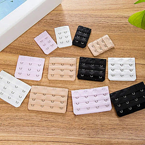 3-12Pcs Bra Extender for Women's Elastic Bra Extension Strap Hook Clip Expander Adjustable Belt Buckle Intimates Accessories