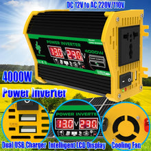 Load image into Gallery viewer, 4000W Vehicle Smart Inverter Dual LCD Display 12V To 220V/110V Intelligent Power Inverter Digital Power Inverter for RV Caravan
