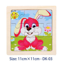 Load image into Gallery viewer, 11cm/4.33in Kids Wooden Jigsaw Puzzle Games Cartoon Animal Vehicle Pattern Children Montessori Educational Toys
