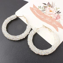 Load image into Gallery viewer, White Flower &amp; Butterfly Dangle Earrings – Acrylic Pearl Heart Jewelry
