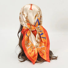 Load image into Gallery viewer, Satin Square Scarf – Elegant 2025 Print Hijab, Shawl &amp; Hair Wrap
