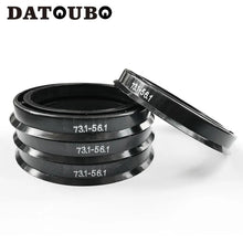 Load image into Gallery viewer, DATOUBO 4 pcs Black Plastic car wheel 73.1 - 57.1mm, 73.1-56.1mm, 73.1 to 64.1  hub centric rings,car accessories. Retail price.
