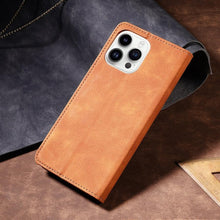 Load image into Gallery viewer, Wallet Skin Friendly Magnetic Flip With Card Slot Leather Case For iPhone 14 Pro Max 13 12 11 SE X XR XS Max Popular PU Leather Impact Resistant Built-In Magnet Card Holder Pockets Stand Function
