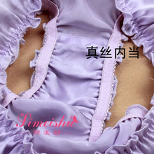 Load image into Gallery viewer, 3pcs/lot, Women&#39;s 100% Silk Panties String Bikinis Sexy Briefs High quality ruffled silk underwear
