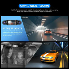 Load image into Gallery viewer, Car camera 3 inch car recorder left and right 4 channels 4 screens, 24 hours for the vehicle to record parking monitoring, multi
