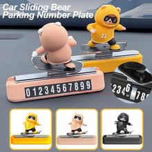 Load image into Gallery viewer, New Dashboard Car Decorations Skateboard Bear Magnetic Parking Number Plate Creative Car Cartoon Interior Interior Accessories
