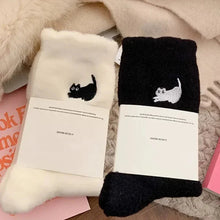 Load image into Gallery viewer, 3Pairs Premium Feel Cute Cat Cozy Hairy Mink Velvet Socks Autumn Winter Hosiery Thickened Plush Warm Sleep Home Fluffy Socks
