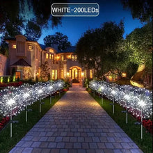 Load image into Gallery viewer, LED Solar Fireworks Lights – Outdoor Waterproof Garden Lights with Remote
