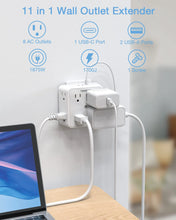 Load image into Gallery viewer, TESSAN Multi Outlet Splitter with 8 AC Outlets &amp; 3 USB (1 USB C) Surge Protector Multi Outlet Extender for Home Office Dorm
