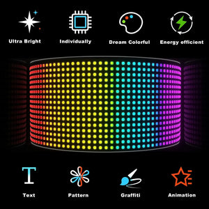 Waterproof LED Matrix Pixel Panel 5VUSB Flexible Addressable DIY Pattern Graffiti Scrolling Text Animation Display Car Bar Decor