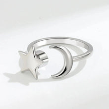 Load image into Gallery viewer, Anti-Stress Spinner Ring for Women – 18K Gold Plated Stainless Steel Fidget Ring with Sunflower &amp; Star Design, Anxiety Relief Jewelry Gift
