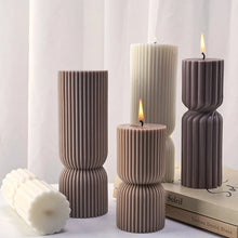 Load image into Gallery viewer, Nordic Cylindrical Silicone Candle Mold – Minimalist DIY Candle, Soap &amp; Resin Mold for Home Décor and Gift Crafting

