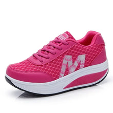 Load image into Gallery viewer, Running Shoes for Women 2022 Fashion Mesh Breathable Sneakers Lace Up Wedge Platform Shoes Ladies Outdoor Casual Sport Shoes
