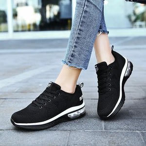 Women Running Shoes Fashion Casual Sneakers Mesh Lace Up Thickening Extra High Shoes Comfortable Breathable Zapatillas Mujer