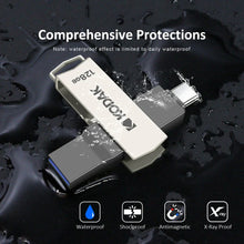 Load image into Gallery viewer, Kodak K273 Metal USB Flash Drive USB3.2 Type C Flash Drive 32GB 64GB 128GB 256GB High Speed for Car Laptop
