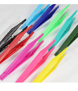 1/10 Piece Random Color Plastic Tweezers Medical Repair Small Disposable Tweezers Tools Tweezers Crafts Kids Toys Plastic Clips