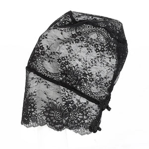 Women Sexy Black Lace Mask Masquerade Party Mask Unisex Adult Lace Full Face Hood Head Cover Festival Halloween Cosplay Eye Mask