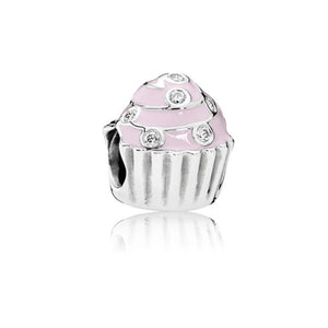 New Fashion Charm Original Pink Flower Backpack Balloon Beads Suitable for the original Pandora Women's Bracelet Jewelry Gift