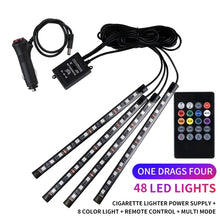 Load image into Gallery viewer, Neon LED Car Interior Ambient Light Kit - RGB Foot Strip with Remote &amp; App Music Control
