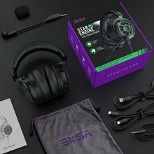 Load image into Gallery viewer, EKSA E5000 Pro Gaming Headphones for PC/PS4/Xbox/Switch, 7.1 Wired Headset Gamer with ENC Mic, USB/Type C/3.5mm Detachable Cable
