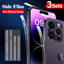 Load image into Gallery viewer, 3Sets Clear Sticker Phone Side Film for iPhone 14 13 12 11 Pro Max X XR XS Frame Protective Ultra-Thin Border Film 3D Carbon Fiber Ultra Thin Protective Film
