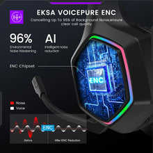 Load image into Gallery viewer, EKSA 2.4GHz Wireless Headphones E1000 WT 7.1 Surround Wired Gaming Headset Gamer with ENC Mic Low Latency for PC/PS4/PS5/Xbox
