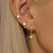 Load image into Gallery viewer, 3-Piece Star Drop Earrings Set – 18K Gold Stainless Steel Dangle Jewelry
