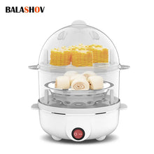 Load image into Gallery viewer, Egg Boiler Double Layers Multifunction Electric Egg Cooker Steamer Corn Milk Steamed Rapid Breakfast Cooking Appliances Kitchen
