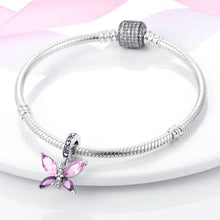 Load image into Gallery viewer, Original 925 Sterling Silver Colorful Butterfly Charms Beads - Fit S925 Bracelet &amp; Necklace, Zircon Accents, Fine DIY Birthday Jewelry Pendant
