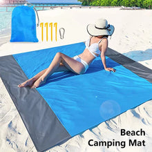 Load image into Gallery viewer, Sandproof Beach Blanket Waterproof Picnic Mat (200×210cm) – Lightweight Outdoor Camping &amp; Travel Mat

