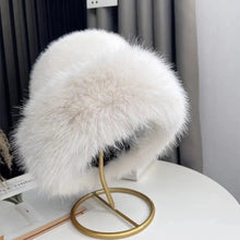 Load image into Gallery viewer, Fluffy Fur Fisherman Hat For Women Winter Plush Ear Protection Cap Windproof Warm Female Panama Caps Solid Fashion Bucket Hat
