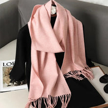 Load image into Gallery viewer, 62-Color Winter Cashmere Scarf – Warm Tassel Pashmina Wrap for Women

