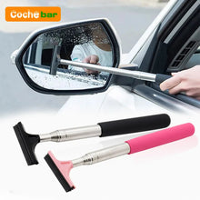 Load image into Gallery viewer, Car Rearview Mirror Wiper Cleaning Tool Auto Glass Mist Cleaner Scraper Car Accessories Handle Telescopic Window Cleaning Brush
