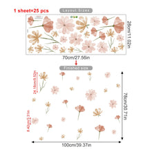 Load image into Gallery viewer, Boho Flowers Wall Stickers Child Watercolor Bedroom Living Room Home Decor Art Eco-frienly Removable Decals PVC Murals
