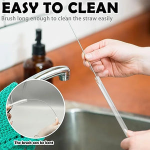 6 pack Replacement Straws for Stanley 40oz Adventure Quencher Travel Tumbler, Reusable Plastic Straws with Cleaning Brush