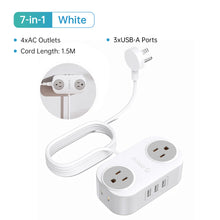Load image into Gallery viewer, ORICO Travel Power Strip with USB C AC Outlets 3 USB Ports Wrapped Flat Plug Extension Cord with Multiple Outlets for Travel
